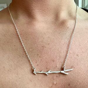 Silver branch necklace, 18” adjustable